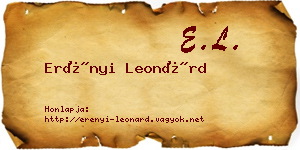 Erényi Leonárd névjegykártya